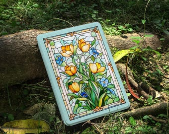Glass Flowers Kindle Paperwhite Case 12th/11th 7"/6" Gen Case, Kindle Case With Strap, Kindle Paperwhite 2024 Case, Kobo Case, Fire HD Case