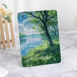 Funda para iPad con vista al lago para iPad Air 6/5/4 (2024), iPad de 10.ª generación, iPad Pro de 12,9&quot;, 11&quot;, 10,9&quot;, 10,2&quot; y 9,7 pulgadas, iPad Air 11 y 13 pulgadas.