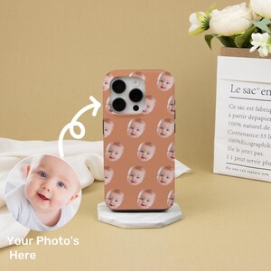 Coque de téléphone personnalisée avec visage, coque de téléphone personnalisée avec photos, coque de téléphone pour iPhone 16 15 14 13 Pro Max Plus, mini coque de téléphone faite main