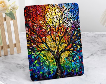 Stained Glass iPad Case with Pencil Holder For 2025 New Air 5/6/7 iPad Pro 11 12.9 13 iPad 2022 2024 2025 iPad 11/10/9 iPad mini 6/7 Case