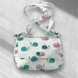 Children Girls Shoulder Bag | Little Girl Cute Snail Design Fabric Purse | Swivel Fabric Handle Carrying Snail Hand Bag| Kids Crossbody bag