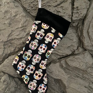 Med. Sugar Skull Christmas Stocking