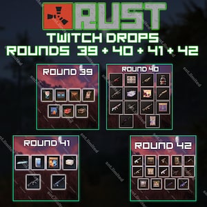 Rust Rounds 39 + 40 + 41 + 42 | Twitch Drops | up to 41 Item Total STEAM ONLY | PC