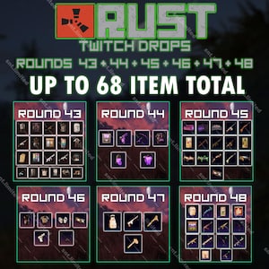 Rondas de óxido 43 + 44 + 45 + 46 + 47 + 48 / Twitch Drops / hasta 68 artículos en total SOLO STEAM / PC