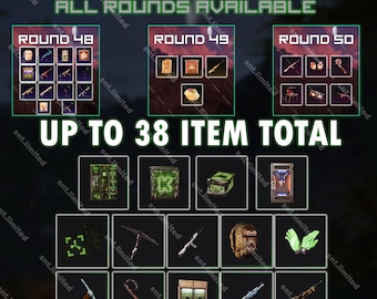 Rust MEGA 38 Item Bundle - Twitch Drops + Kick Drops (Twitch Rounds 48 - 50 + Kick Round 3) | Steam Only