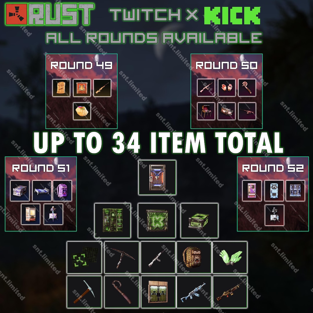 salsation ★トップス★RUST★サイズS Rust MEGA 34 Item Bundle - Twitch Drops + Kick Drops (twitch