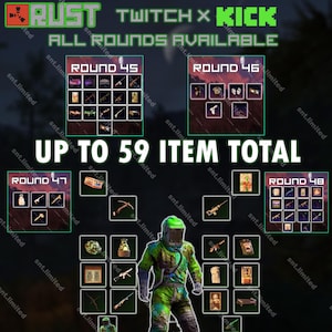 Rust MEGA 59アイテムバンドル - Twitchドロップ + Kickドロップ（Twitchラウンド45～48 + Kickラウンド1～2）| Steam限定