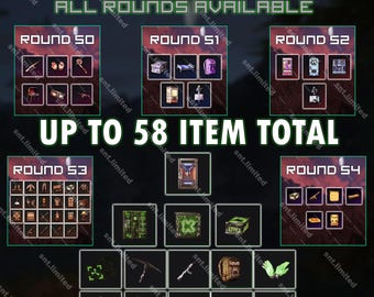 Rust MEGA 58 Item Bundle - Twitch Drops + Kick Drops (Twitch Rounds 50 - 54 + Kick Round 3) | Steam Only