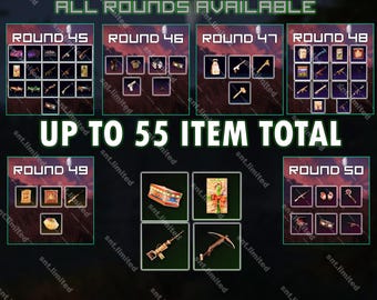 Rust MEGA 55 Item Bundle - Twitch Drops + Kick Drops (Twitch Rounds 45 - 50 + Kick Rounds 2) | Steam Only