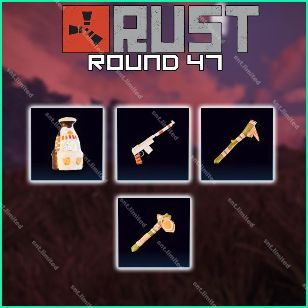 Rust Round 47 | Twitch Drops | [4/4] Items Total STEAM ONLY | PC - Etsy