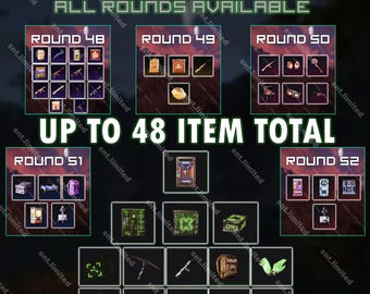 Rust MEGA 48 Item Bundle - Twitch Drops + Kick Drops (Twitch Rounds 48 - 52 + Kick Round 3) | Steam Only