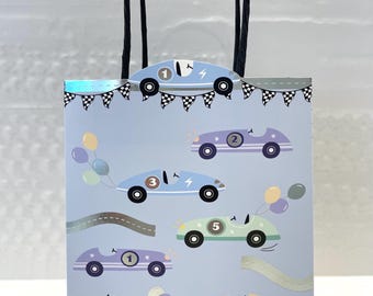 8 Classic Cars Party Bags | Vintage Race Car Favor Loot Gift Bags