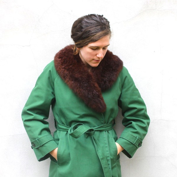 RESERVED.....vintage MINK COLLAR wrap coat.