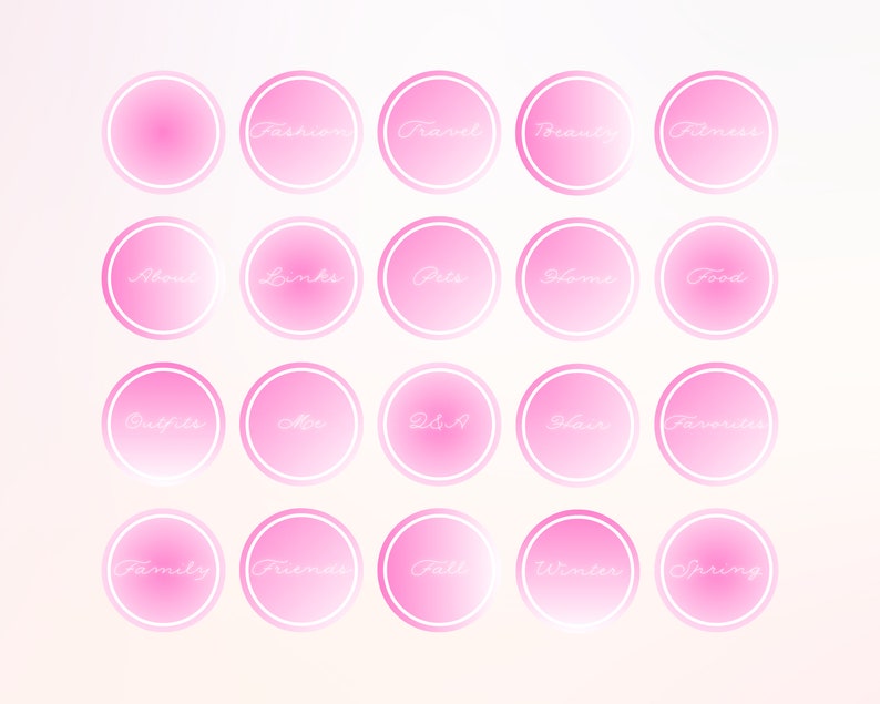 40 Neon Pink and White Gradient Instagram Story Highlight Covers, Icons ...