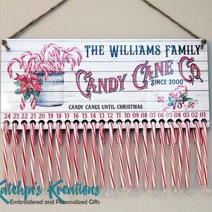 Candy Cane Christmas Countdown - Personalized