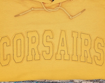Custom Adult Distressed Hoodie, Embroidered Mascots, Embroidered Hoodie, Sports Apparel, Back to School, Tone on Tone Sweatshirt