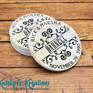 Personalized Couple Ceramic Coasters (Single or a Set)
