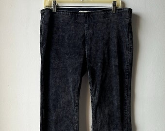Altered State Women’s Black Corduroy Bellbottoms With Elastic Waistband Goth Emo Hippie Boho Retro