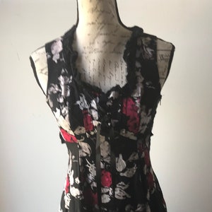 Cute Hot Topic Roses Ruffled Tulle Sundress Fit-&-Flare Dress Mall Goth Lolita Pinup