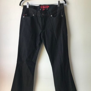 Vintage Y2K Tripp NYC Women’s Solid Black Flare Legged Pants Goth Emo Hot Topic Mall Boot Cut