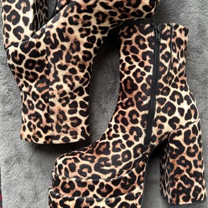Steve Madden Faux Suede Leopard Print Sky High Platform Boots