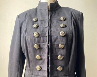 Vintage Military Button Black Blazer Jacket Goth Steam Punk