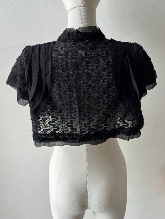 Ornate Silk Lace Black Bolero Shrug Mall Goth Vic… - image 5