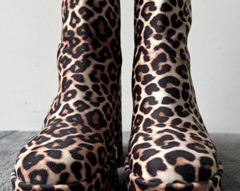 Steve Madden Faux Suede Leopard Print Sky High Platform