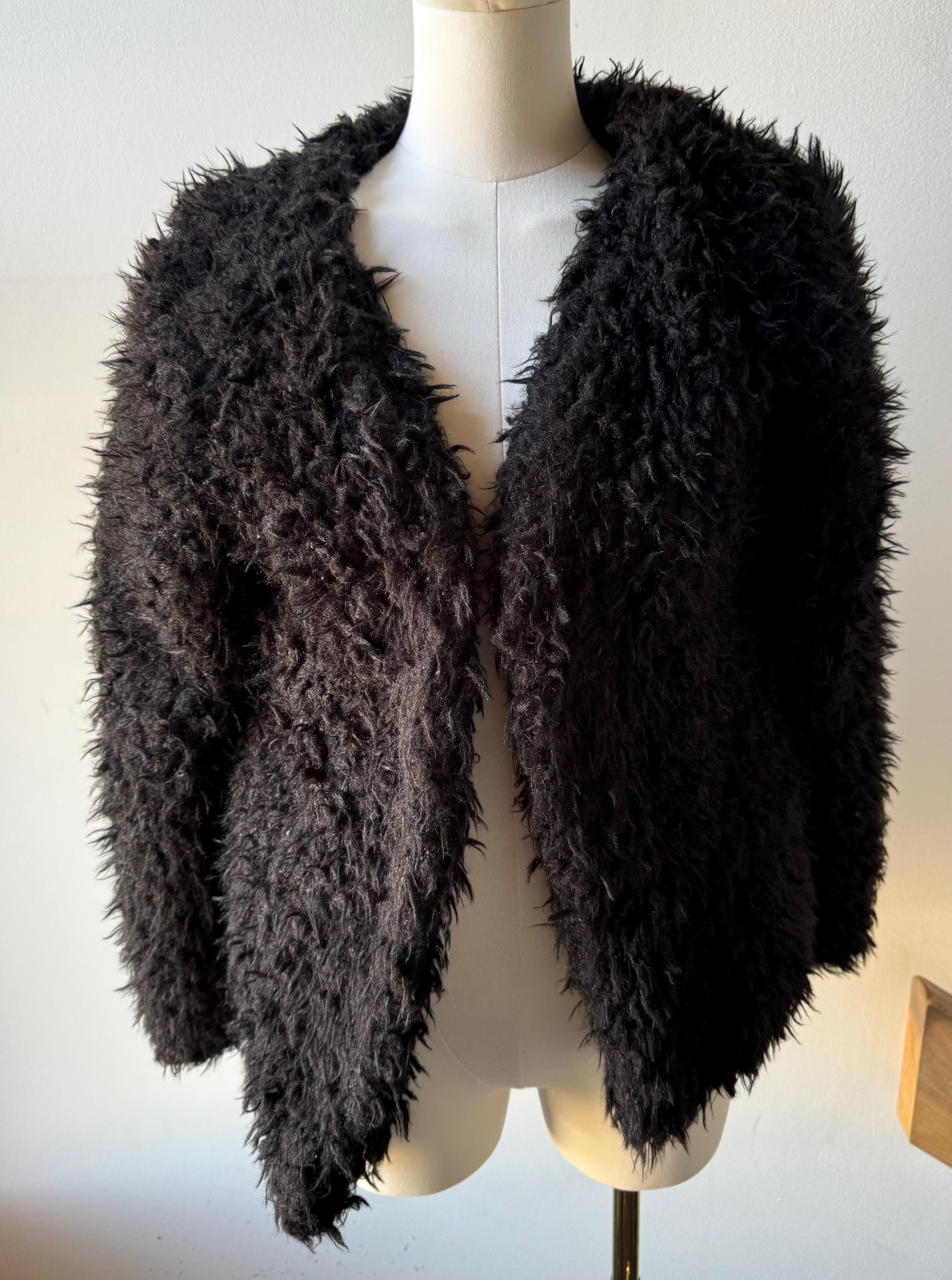 ジャケット・アウター 00s Y2K archive faux fur monster jacket Vintage Y2K Faux Fur Bomber Jacket Hooded Utility archive