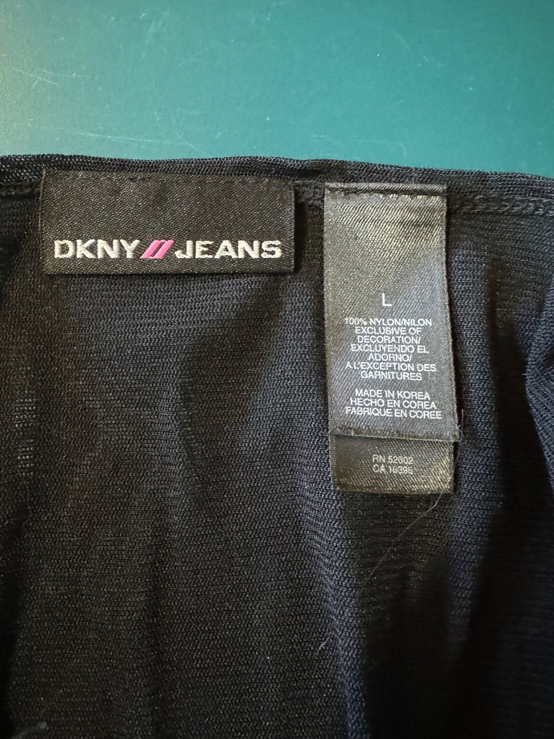 Y2K Vintage DKNY Jeans Spider Web Mesh Blouse With Red Jeweled Spider Goth Halloween Emo Lolita image 7