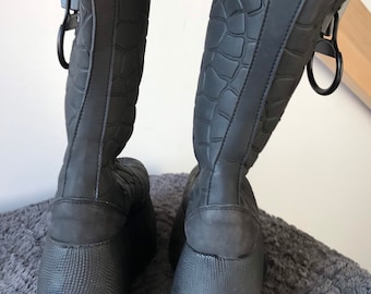 90s Y2K Rubber Matte-black Dinosaur Scale/alien Skin