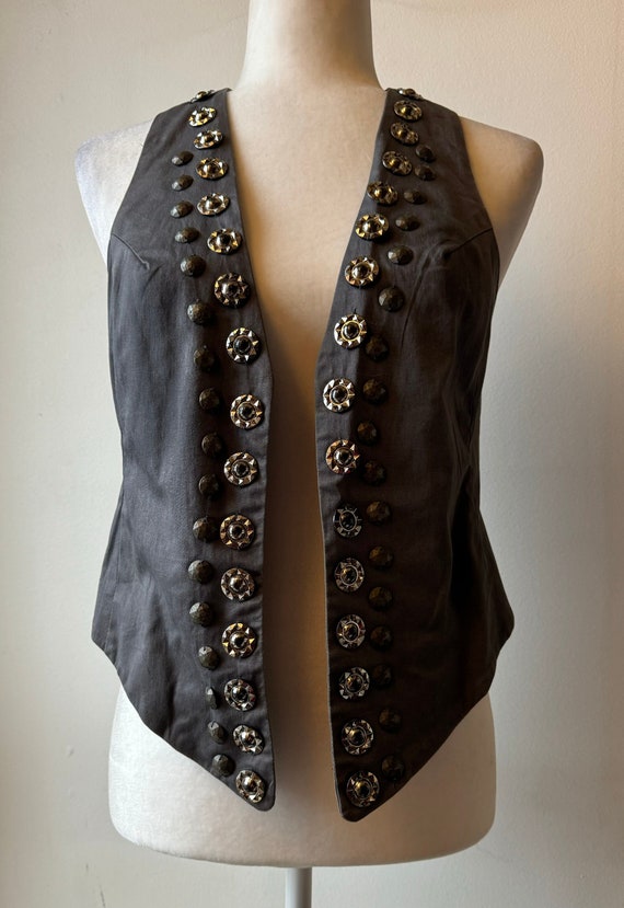 Vintage Women’s Gray Vest Goth Victorian Steampunk