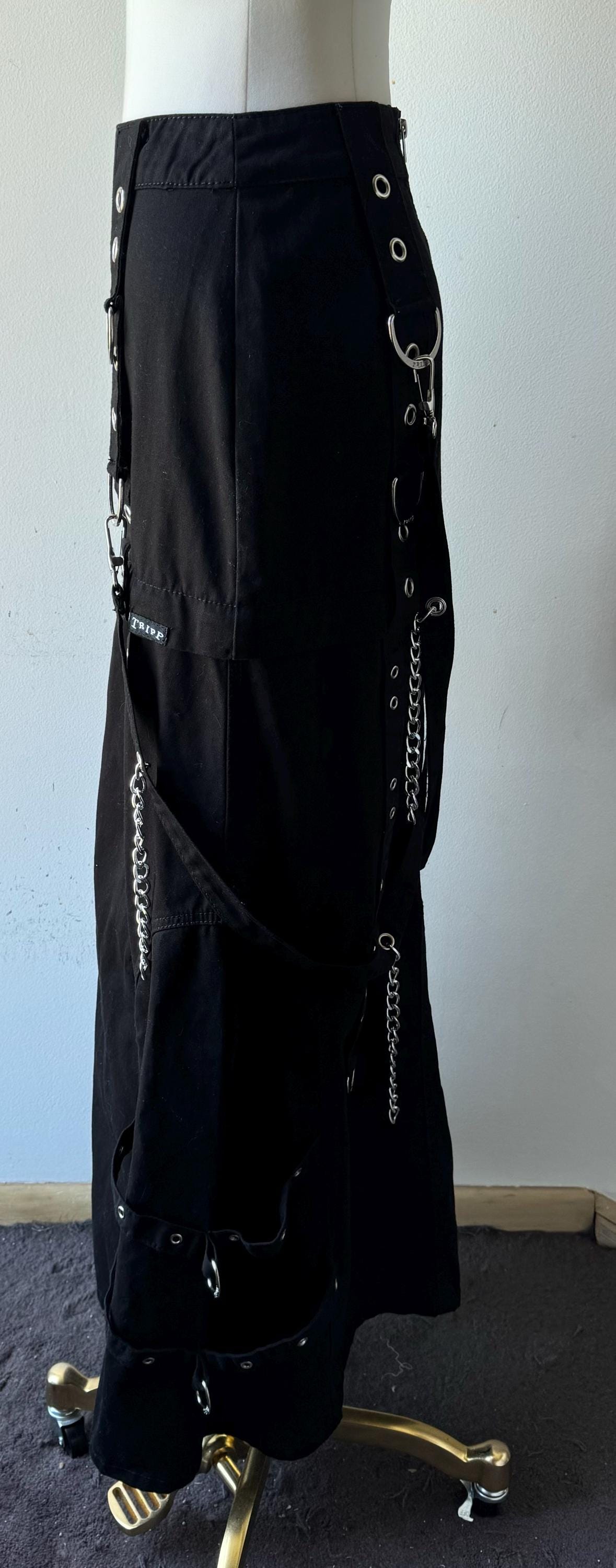 Amazing Tripp NYC Black Convertible Maxi/mini Skirt With O