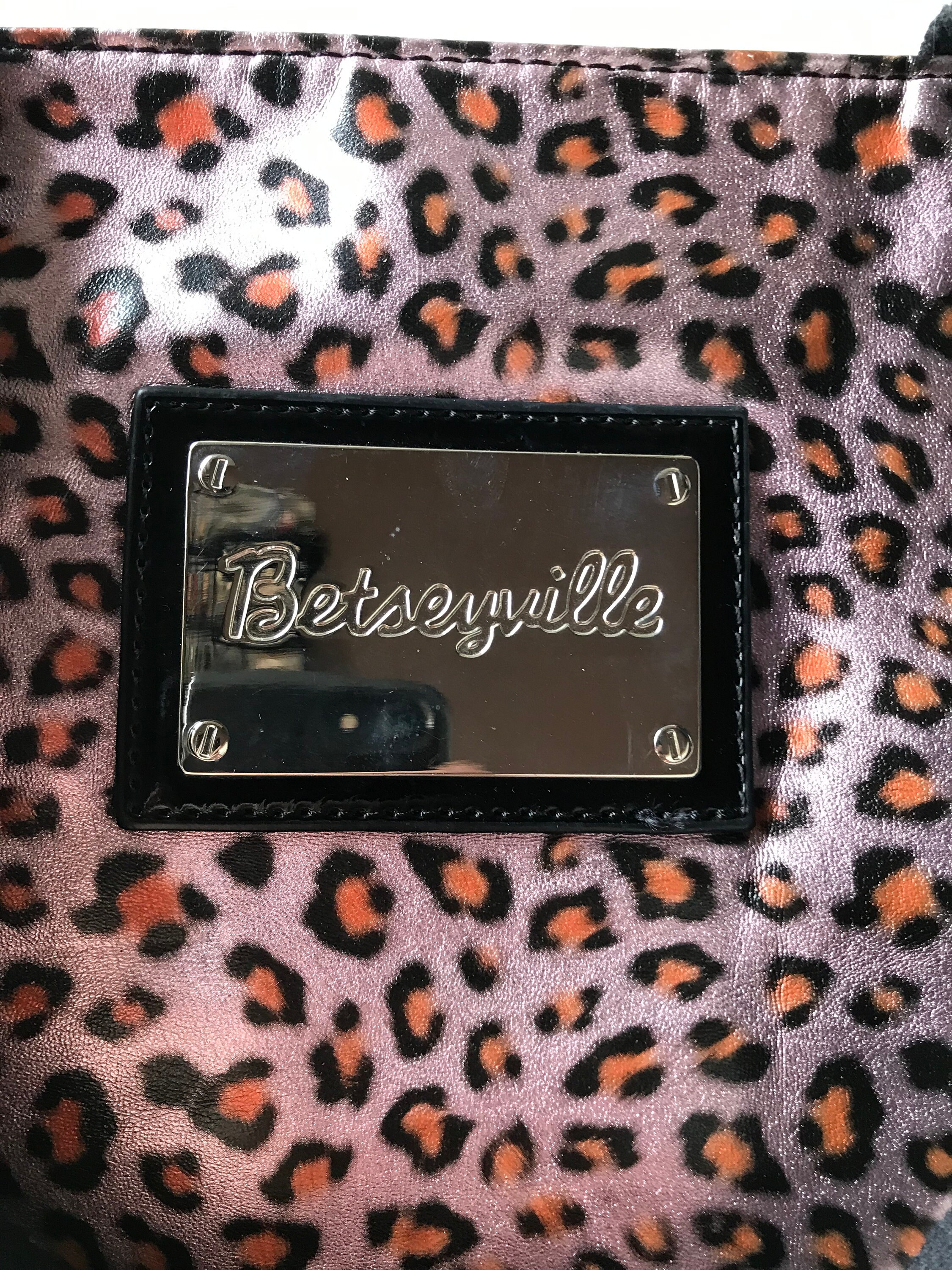 Vintage Betsey Johnson Betseyville Leopard Print Top Handle