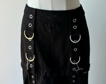 Amazing Tripp NYC Black Convertible Maxi/mini Skirt With O Rings