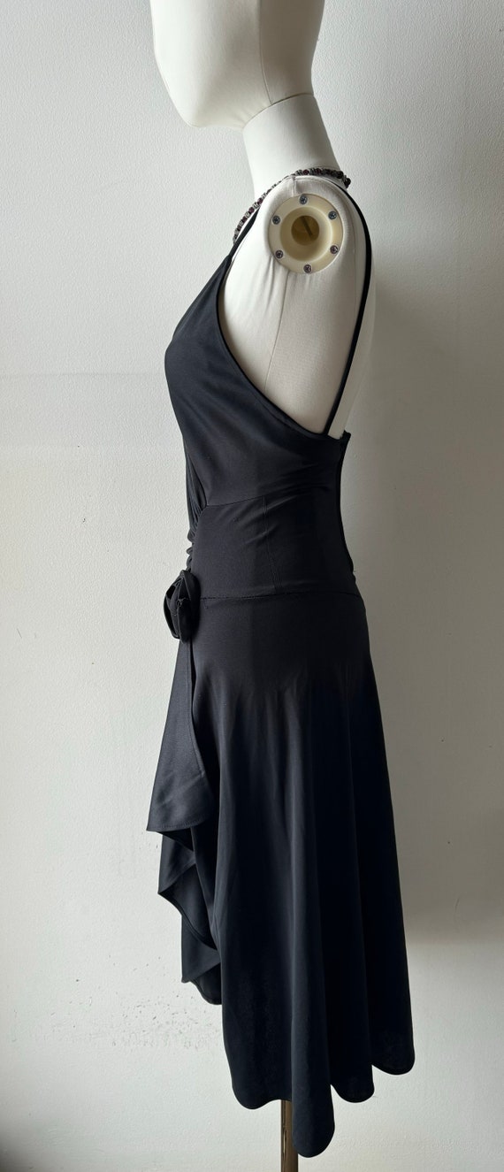 Gorgeous Vintage Y2K Black Asymmetrical Tiered Dr… - image 5