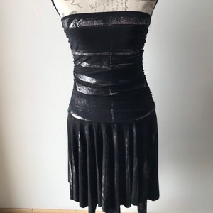 Ultrasöt Vintage Mörkbrun/Svart Folieklänning Näsduk Pixie Fåll Y2K Fairycore Goth Bal