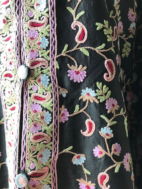 Floral Embroidery Round Neck Top