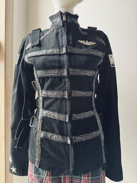 Y2K Vintage Tripp NYC Military Style Jacket Mall Goth… - Gem