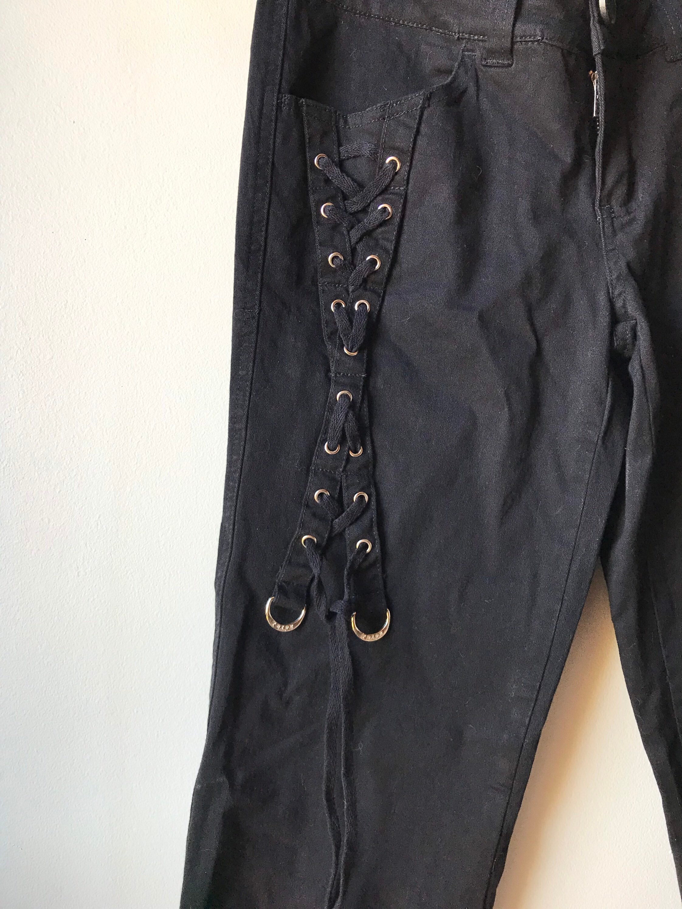 Vintage Tripp NYC Y2K Women's Black Lace up Bondage Pants Vintage Tripp NYC Y2K Women's Black Lace up Bondage Pants