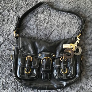 Coach Garcia Legacy Black Leather Shoulder/handbag Brass Hobo Bag