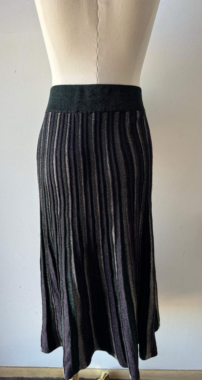 Jupe longue multicolore Nanette Lapore avec taille élastique Gothique Coachella Boho Retro NWT image 4