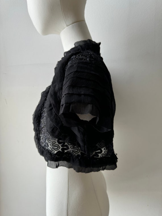 Ornate Silk Lace Black Bolero Shrug Mall Goth Vic… - image 4