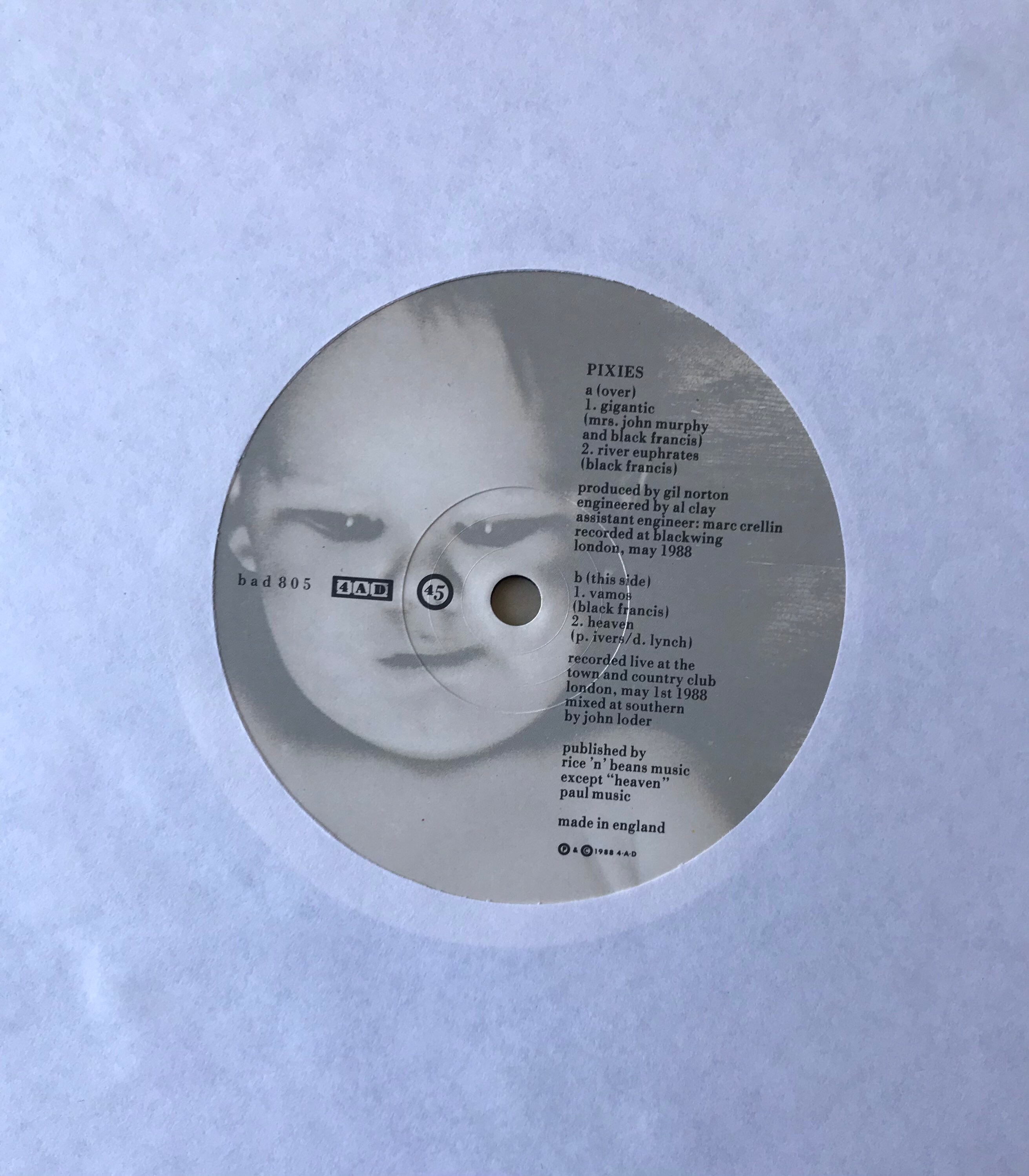 Pixies - Gigantic/river Euphrates Vinyl 12” Single (1988) - Etsy