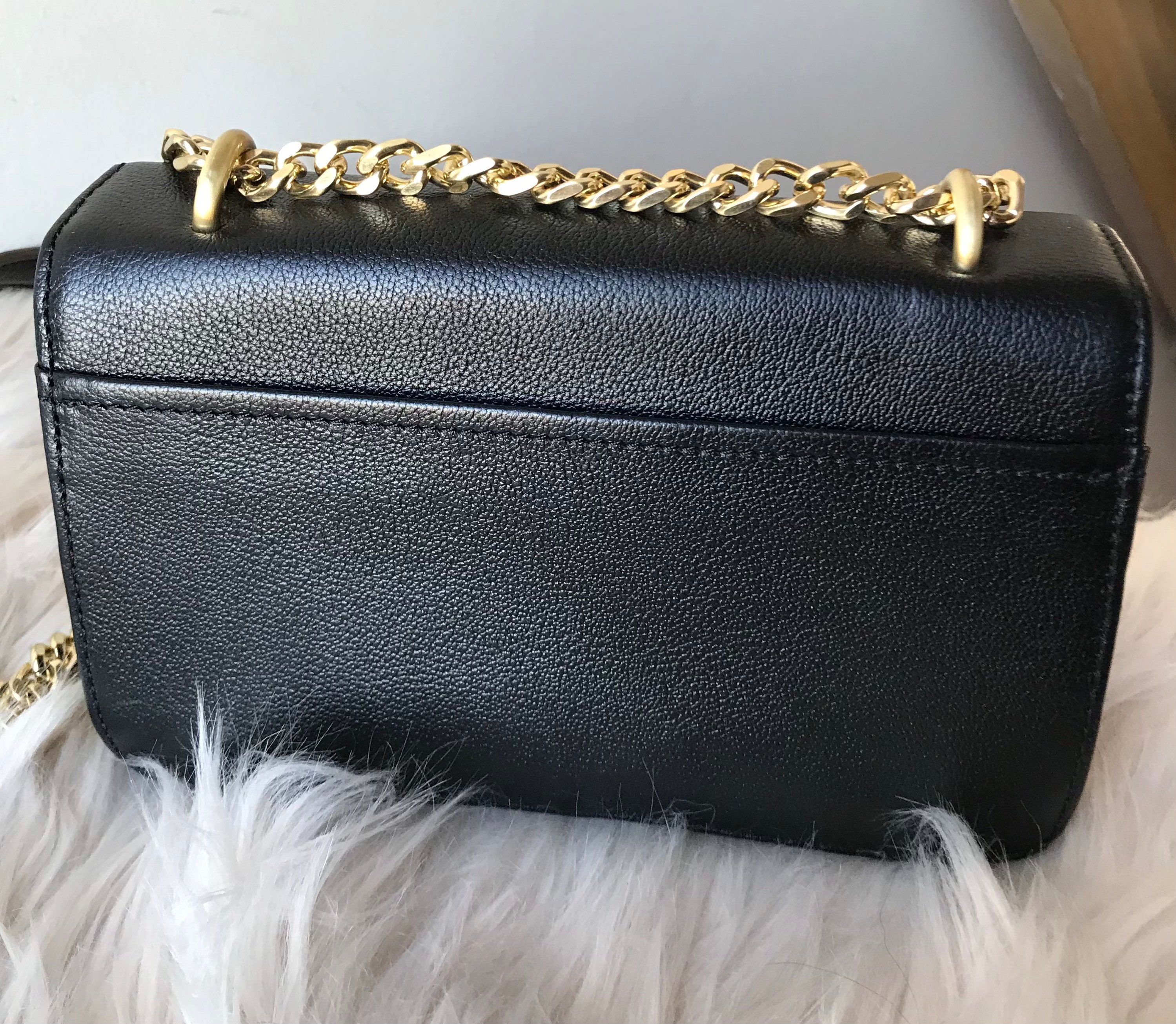 Aimee Kestenberg Black Crossbody Box Purse With Metallic 