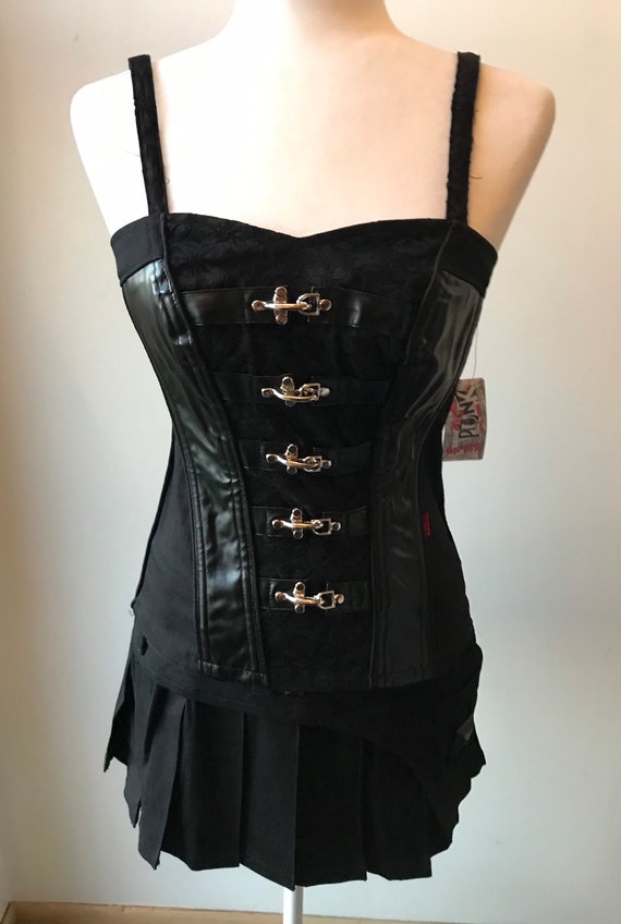 Y2K Rockstar Black Tripp NYC Corset Top Punk Mall 