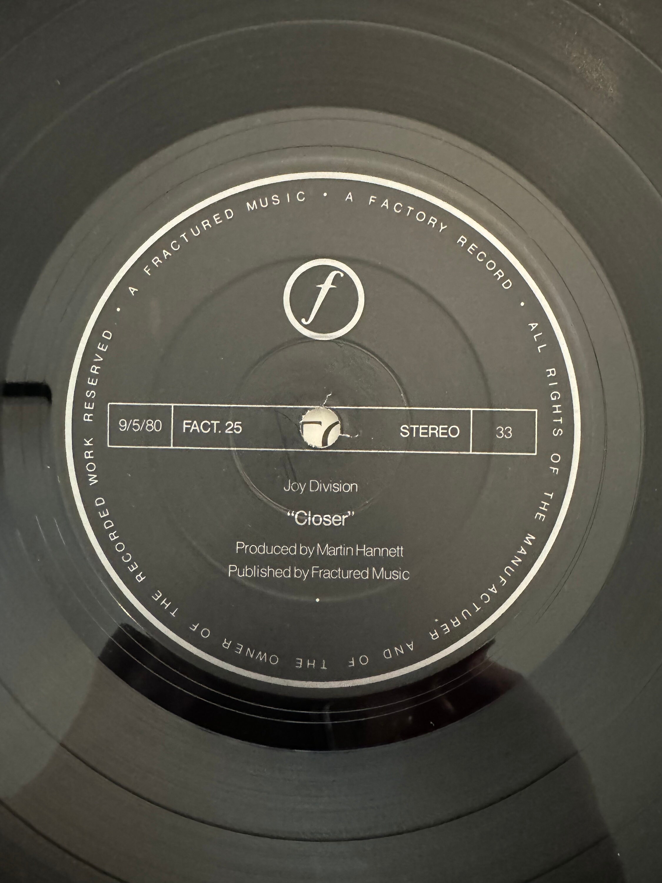 Joy Division - Closer Vinyl LP (1980) - Etsy