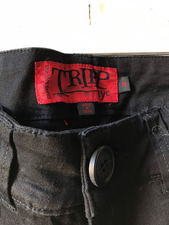 Vintage Tripp NYC Y2K Womens Black Lace up Bondage Pants Hot Topic Goth  Punk Rock Star 