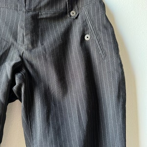 Y2K Vintage Black Pinstriped Capris Culottes Clamdiggers Emo Mall Goth Hot Topic image 2