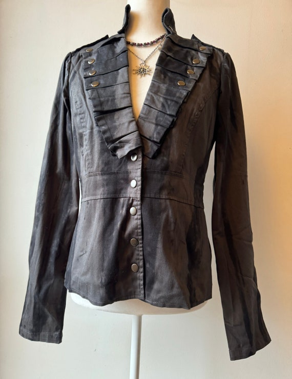 Early 2000's Women's Black Camo Jacket Mall Goth Hot Topic